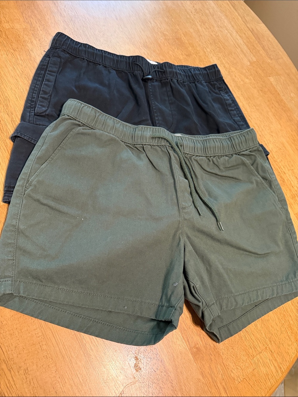 ASOS Olive Green and Black Casual Drawstring Shorts Duo